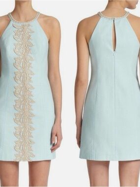 Lilly Pulitzer Women’s Pearl Shift Dress Sz00 Whisper Blue Wedding Guest Resort